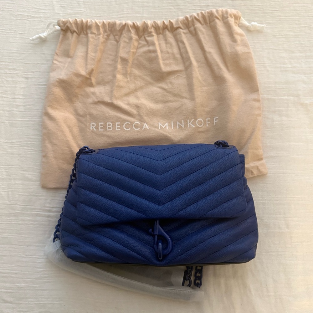 Rebecca Minkoff Bright Blue Edie Crossbody Quilted Shoulder Bag Convertible NWT
